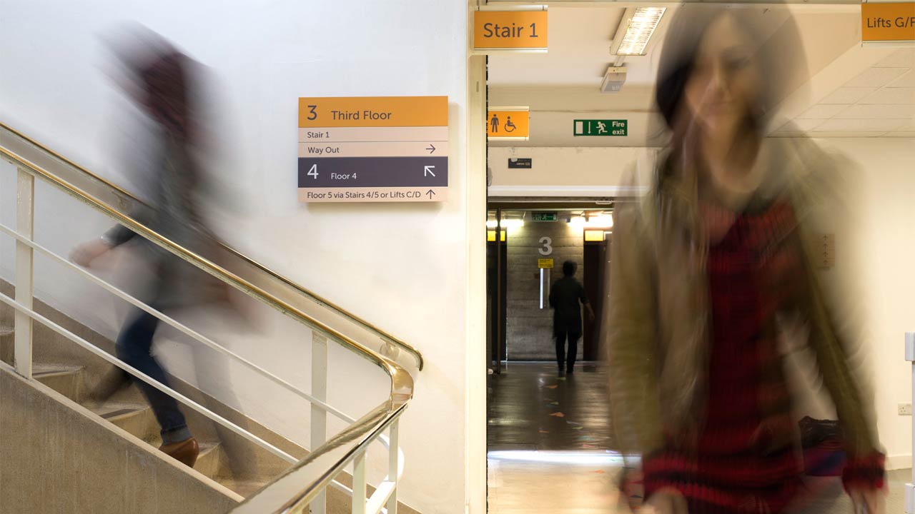 SOAS University hallway signage